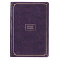 KJV Bible Giant Print Full-Size (Faux Leather, Purple Floral)