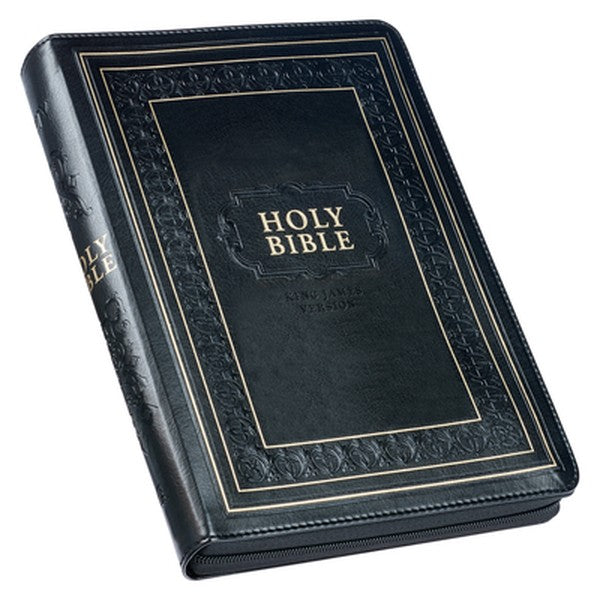 KJV Bible Giant Print Full-Size (Faux Leather, Black W/Zipper)