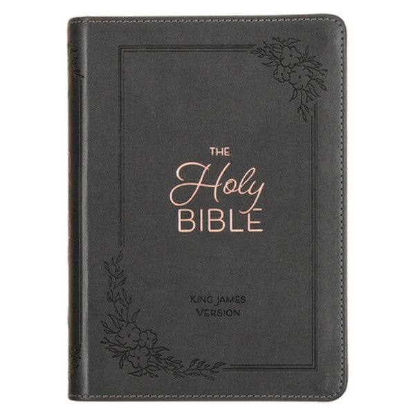 KJV Bible Compact Large Print (Faux Leather, Gray)