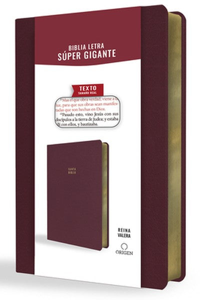 Biblia Reina Valera Letra Súper Gigante, Símil Piel Vinotinto / Spanish Bible Reina Valera Super Giant Print, Burgundy L