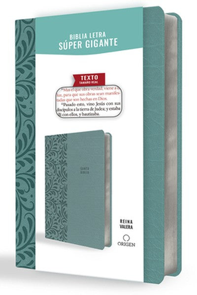 Biblia Reina Valera Letra Súper Gigante, Símil Piel Aguamarina / Spanish Bible Reina Valera Super Giant Print, Aquamarin