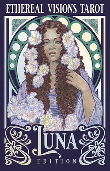 Ethereal Visions Tarot Luna Edition: Elegant 80-Card Art Nouveau Tarot Deck, Iridescent Silver Foil Stamping, Full-Color