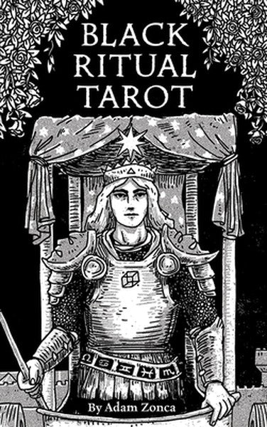 Black Ritual Tarot: Monochromatic 78-Card Tarot Deck with 56-Page Booklet - Black and White Cards for Shadow Work, Divin