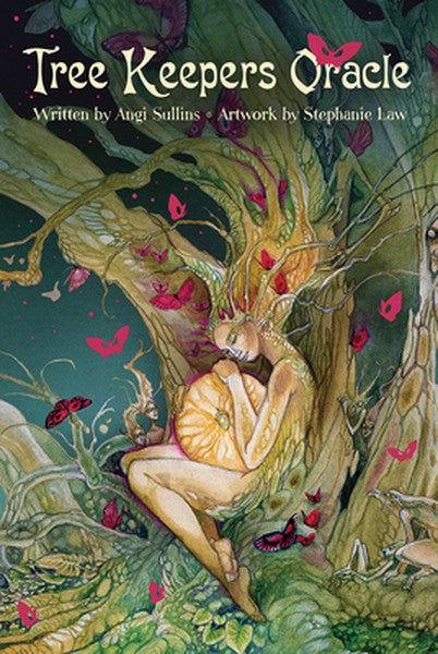 Tree Keepers Oracle: 44 Gold Gilt-Edged Cards, Intricate Nature-Themed Artwork by Stephanie Law, 108-Page Full-Color Gui