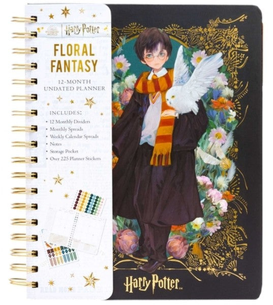 Harry Potter: Floral Fantasy 12-Month Undated Planner: (Harry Potter School Planner School, Harry Potter Gift, Harry Pot