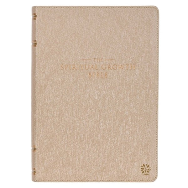 Nlt, the Spiritual Growth Bible (Faux Leather, Pearlescent Taupe)