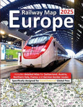 Europe Railway Map 2025 - Features Detailed Atlas for Switzerland and Austria - Designed for Eurail/Interrail Global Pas
