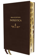 Rvr, Biblia de Estudio Patrística, Leathersoft, Marrón, Interior a DOS Colores, Con Índice, Palabras de Jesús En Rojo, C