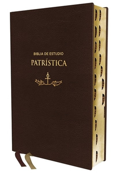 Rvr, Biblia de Estudio Patrística, Leathersoft, Marrón, Interior a DOS Colores, Con Índice, Palabras de Jesús En Rojo, C