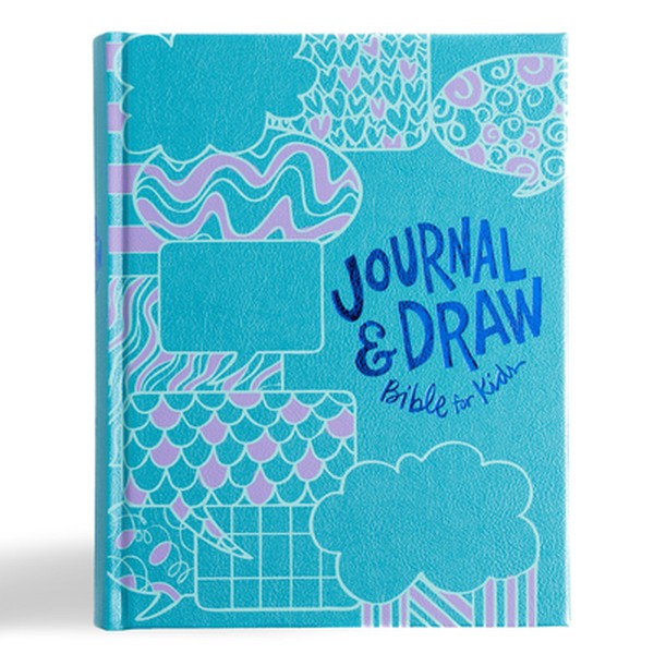CSB Journal and Draw Bible for Kids, Teal Leathertouch Over Board
