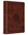 ESV Large Print Compact Bible, Red Letter (Trutone, Brown, Mosaic Cross Design)