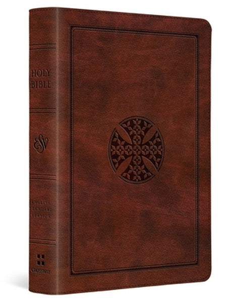 ESV Large Print Compact Bible, Red Letter (Trutone, Brown, Mosaic Cross Design)