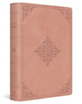 ESV Giant Print Value Personal Size Bible (Trutone, Blush Rose, Fleur-De-Lis Design)