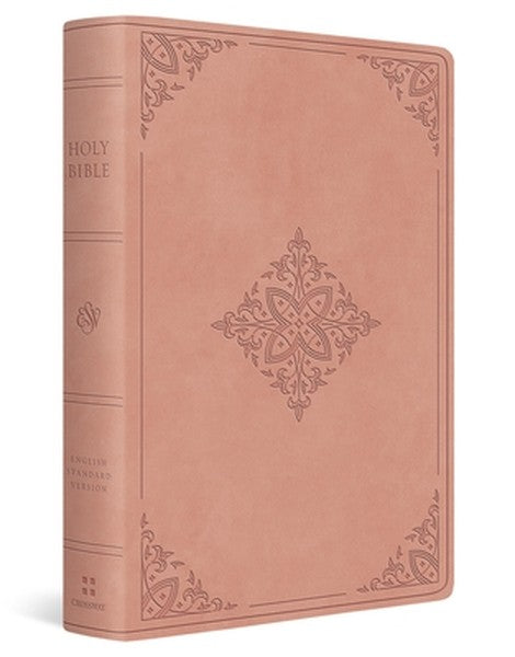 ESV Giant Print Value Personal Size Bible (Trutone, Blush Rose, Fleur-De-Lis Design)