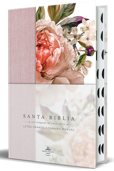 Biblia Reina Valera 1960 Letra Grande. Tela Rosada Con Flores, Manual Con Ã-Ndice / Spanish Bible Rvr 1960, Large Print,