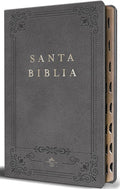 Biblia Rvr 1960 Letra Grande Tamaño Manual, Piel Gris Con Índice / Spanish Bible Rvr 1960 Handy Size Large Print Leather