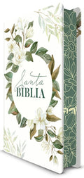 Biblia Rvr 1960 Letra Grande Tamaño Manual, Tapa Dura Con Flores Blancas Y Cantos Pintados / Spanish Bible Rvr 1960 Hand
