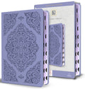 KJV Holy Bible, Large Print Medium Format, Lavender Faux Leather W/Thumb Index and Ribbon Marker, Red Letter
