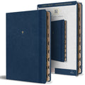 KJV Holy Bible, Large Print Handy Size Format, Blue Premium Imitation Leather with Ribbon Marker, Red Letter, Thumb Inde