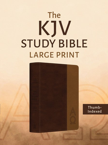 The KJV Study Bible, Large Print (Indexed) [Two-Tone Brown Alpha & Omega]