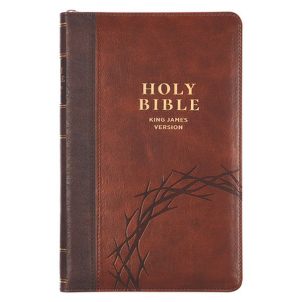 KJV Bible Deluxe Gift (Faux Leather, Crown of Thorns, Two-Tone W/Zipper Isa. 53:5)