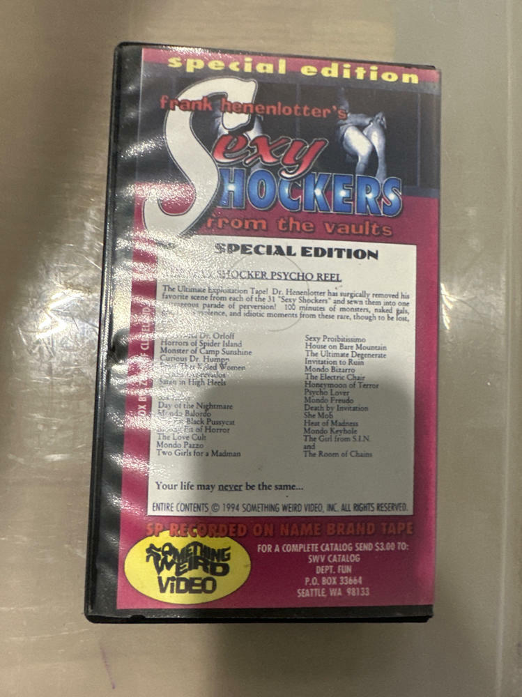 PSYCHO REEL  - Frank Henenlotter's Sexy Shockers | VHS - Good