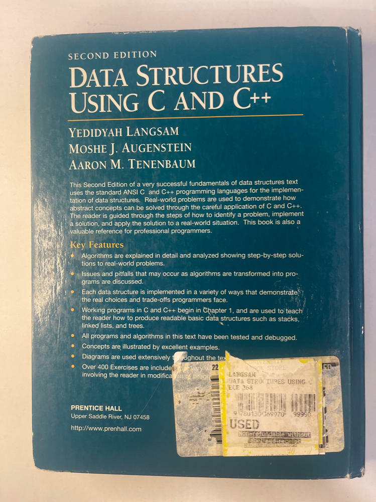 Data Structures Using C and C++ (2nd Edition) - Acceptable