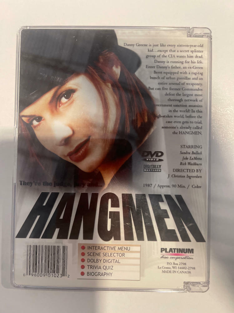 Hangmen Platinum Edition DVD 1987 Sandra Bullock Jake LaMotta - Good