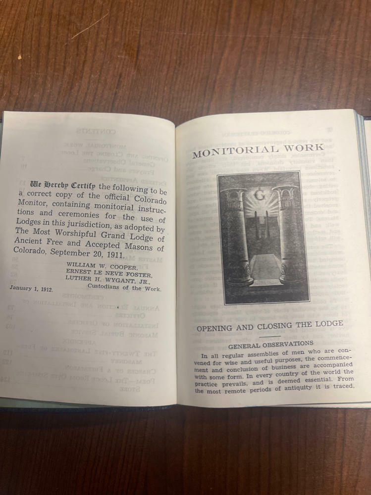 The Colorado Craftsman Masonic Monitor 1944 - Acceptable