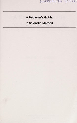 Beginner's Guide to Scientific Method by Stephen S. Carey (1993, Trade ... - book cover